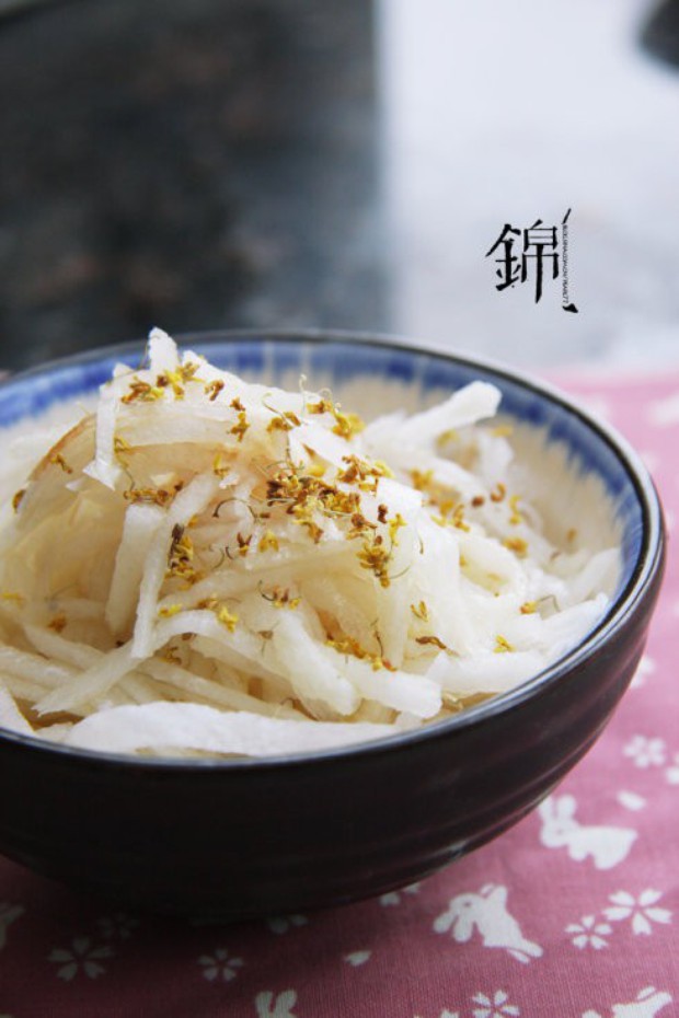 桂花蜜渍双丝的做法