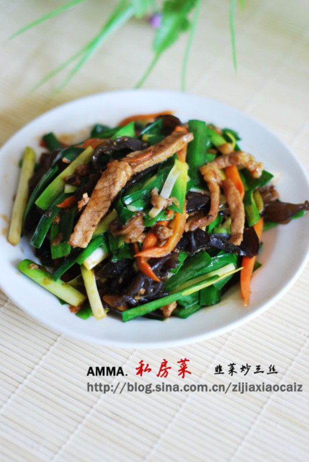 韭菜炒三丝的做法