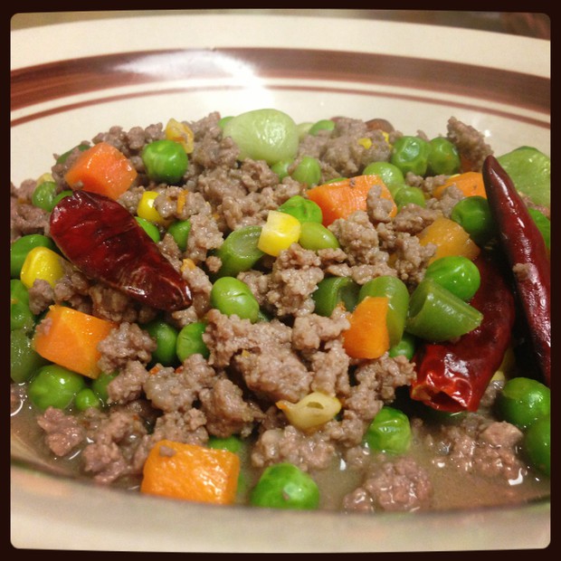 田园小炒肉末的做法
