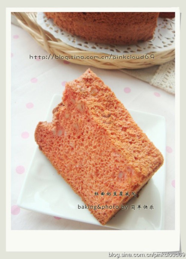 红曲奶豆腐戚风的做法