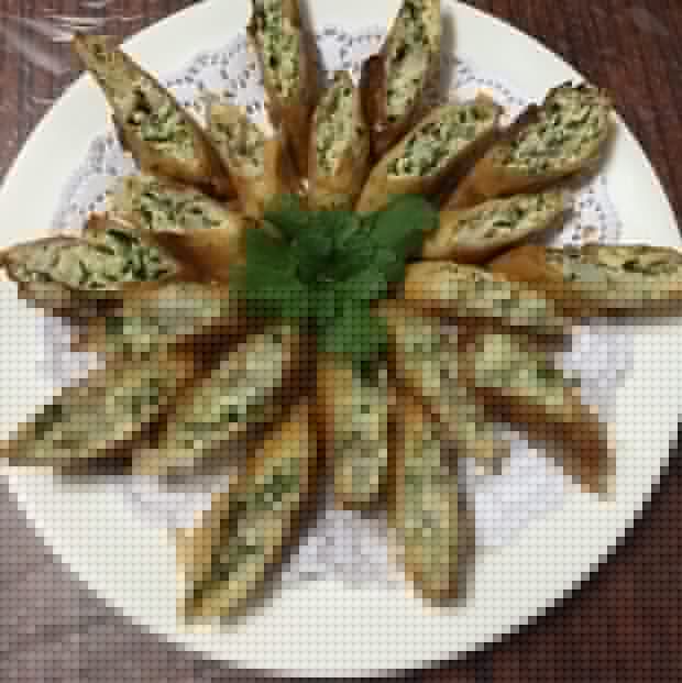 荠菜臭豆腐黄鱼卷的做法