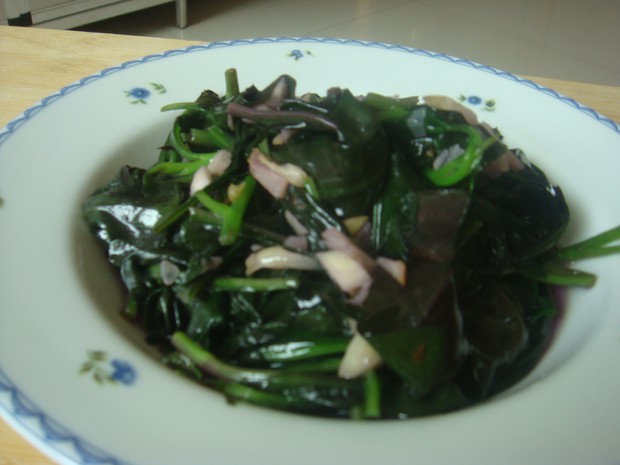 清炒紫背菜的做法