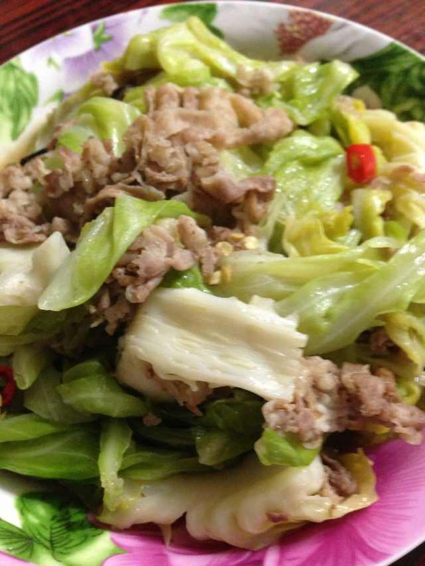 牛心菜炝牛肉的做法