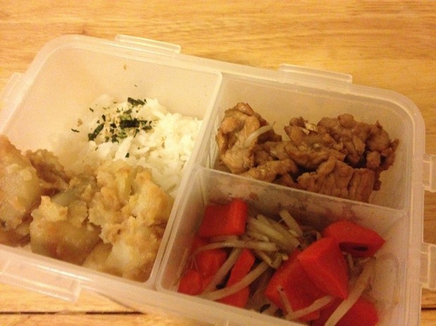 日式姜汁猪肉便当的做法