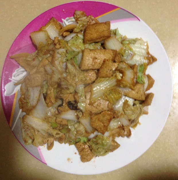 白菜炒豆腐的做法