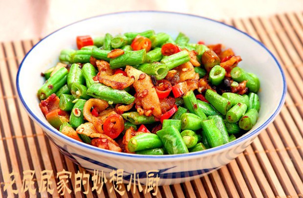 油渣炒四季豆的做法