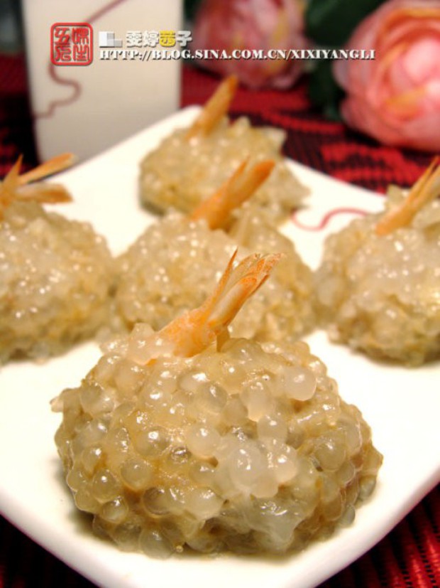 珍珠虾仁大肉丸的做法