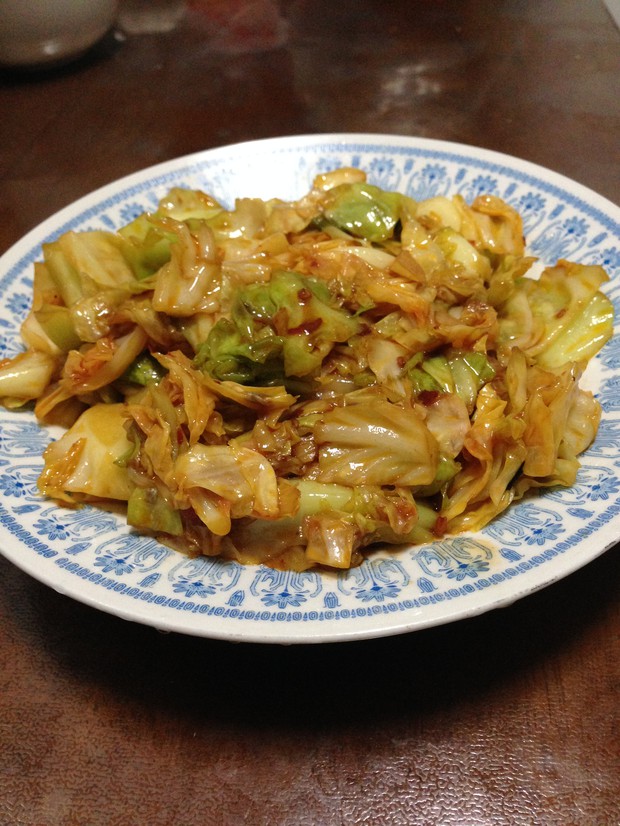 老干妈炒甘蓝的做法