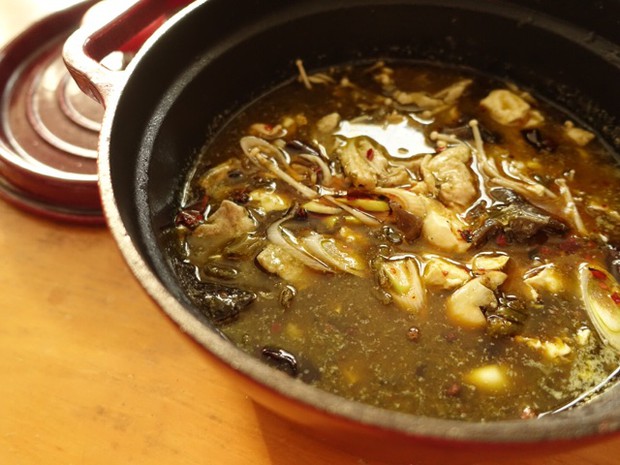 酸菜豆花鸡片的做法