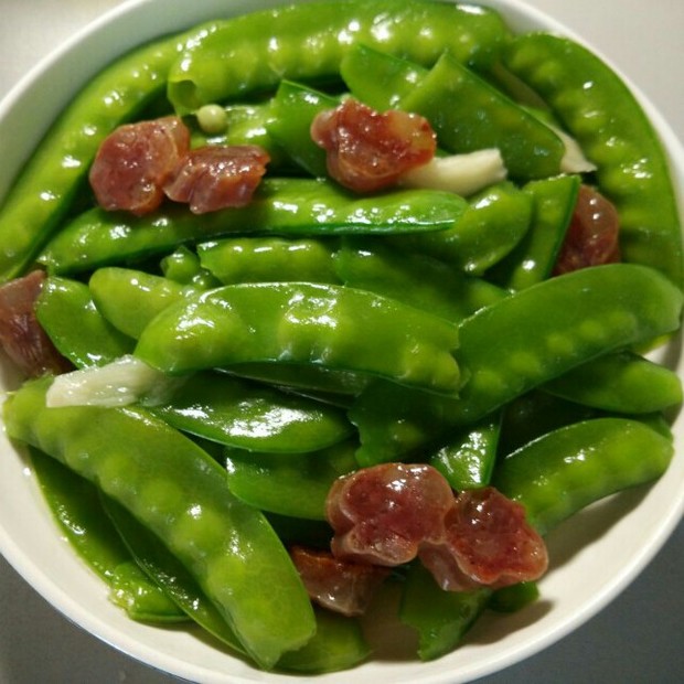 荷兰豆炒腊肠(电饭锅版)的做法