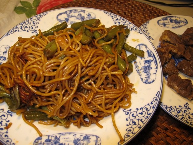 老北京素扁豆焖面的做法