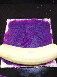 紫薯香蕉吐司卷的做法步骤2