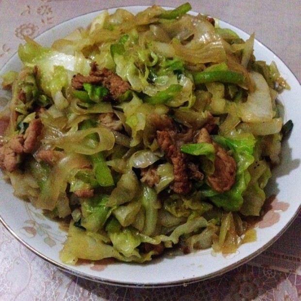 肉丝炒绿甘蓝的做法