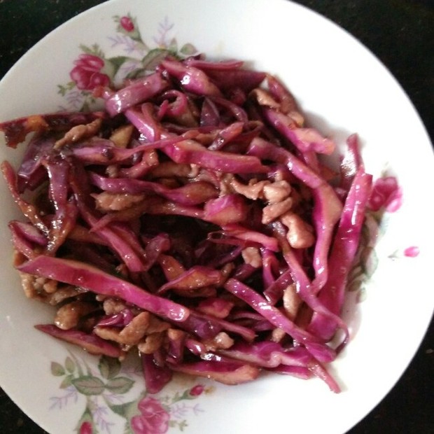 糖醋紫甘蓝炒肉片的做法