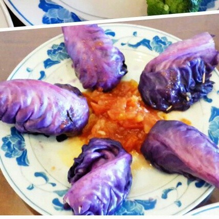 香喷喷的紫甘蓝肉卷的做法