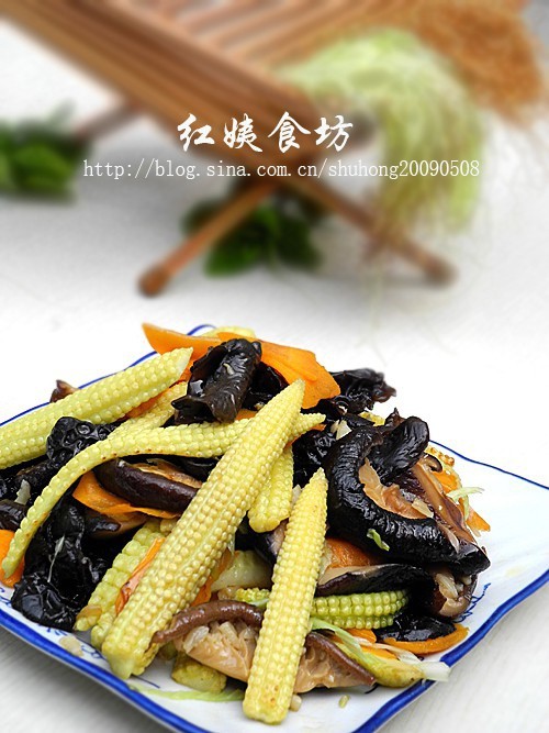 黑木耳炒三素的做法
