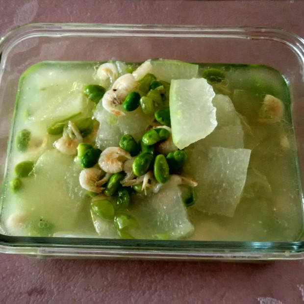 冬瓜毛豆小白虾的做法