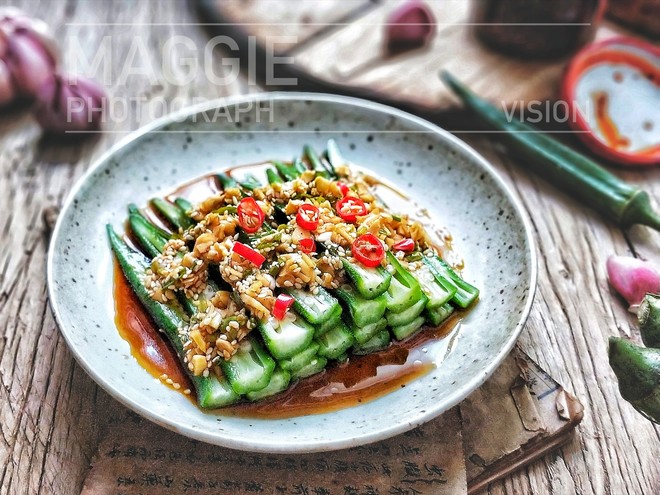 家常菜~蒜香秋葵的做法