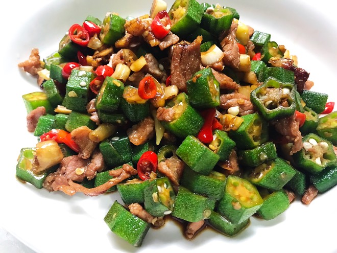 下饭菜酸辣秋葵炒肉的做法大全_下饭菜酸辣秋葵炒肉的
