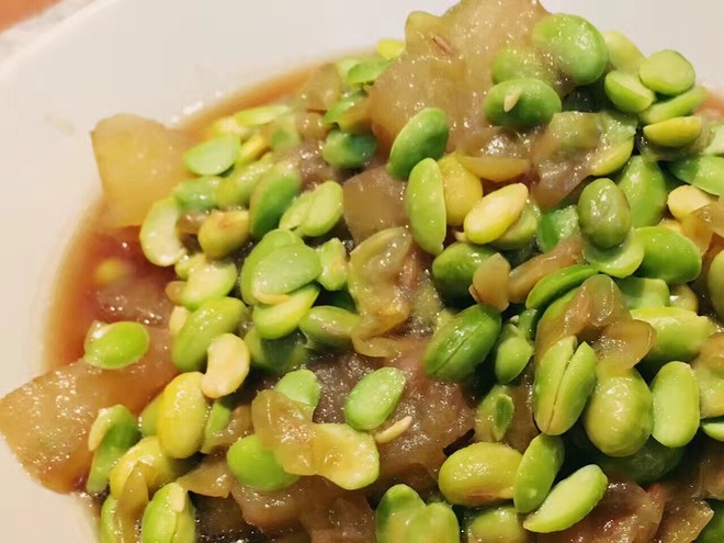冬瓜炒毛豆的做法