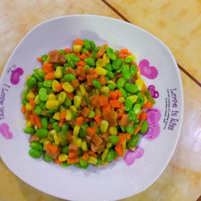 炒四丁玉米豆萝卜火腿新手零失败的做法