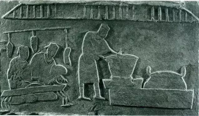 上图_ 古人在厨房的工作壁画