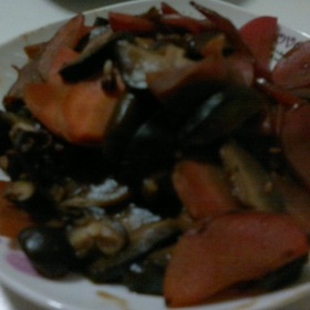 胡萝卜香菇炒肉片