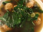 鲜虾猪肉丸菠菜汤
